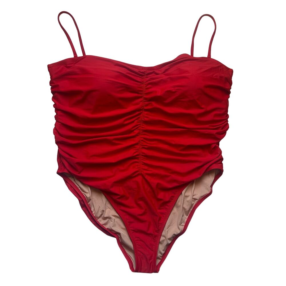 J. Crew Ruched Sweetheart Full Coverage One-Piece Swimsuit Size 24 New